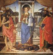 Cosimo Rosselli St.Barbara between SS.John the Baptist and Matthew oil painting reproduction